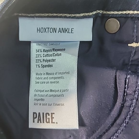 PAIGE Womens HOXTON ANKLE High-Rise Skinny Charing Dark Blue Jeans‎ 28 - Picture 10 of 14